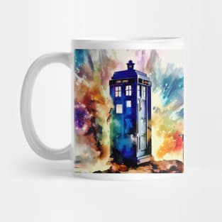 Watercolor Tardis Mug